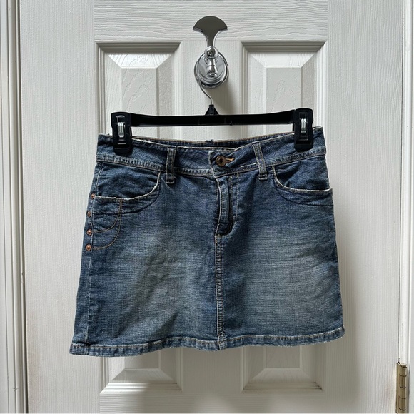 Vintage BONGO Micro Mini Denim Skirt juniors size 1 - Picture 1 of 6